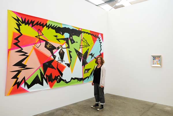 Miranda Parkes next to her work 'Trailblazer'