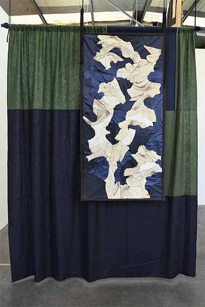 Emma Fitts -  Pelted Plains on Grass Mat;  Working Wall