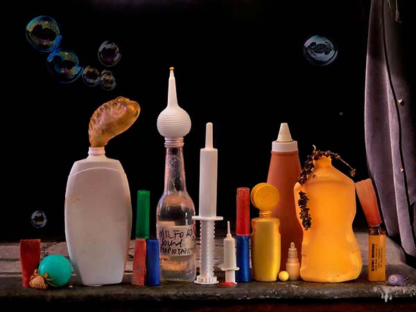 Still Life with Plastic Syringes, Bottles and Bubbles, Ripiro 2014