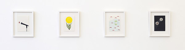 Framed works on paper - installation view